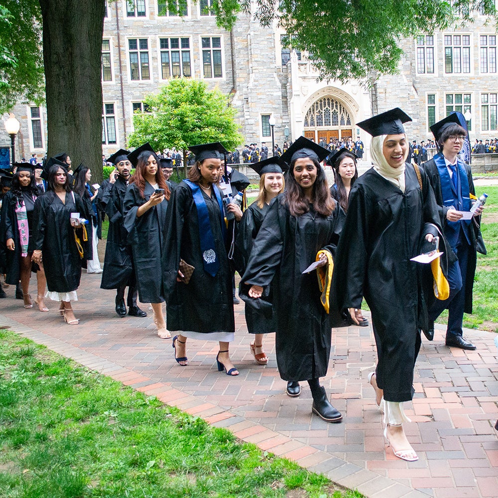 Students in the 2024 Commencement procession