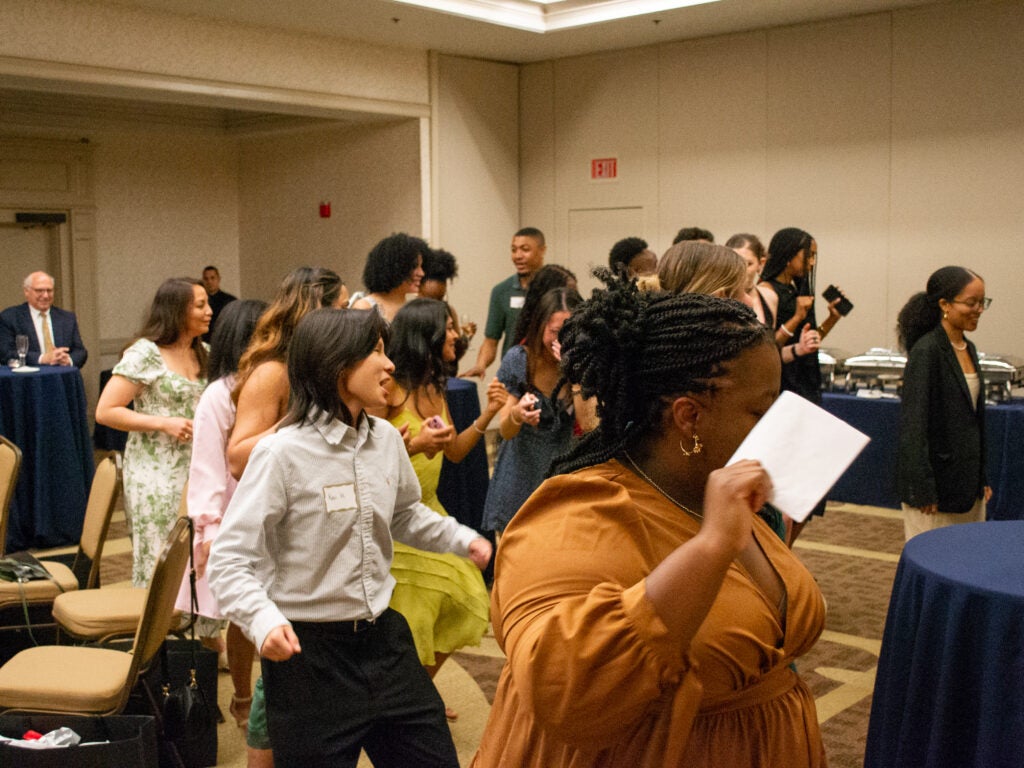 Students dancing at the Integrative Medicine & Health Sciences program gala