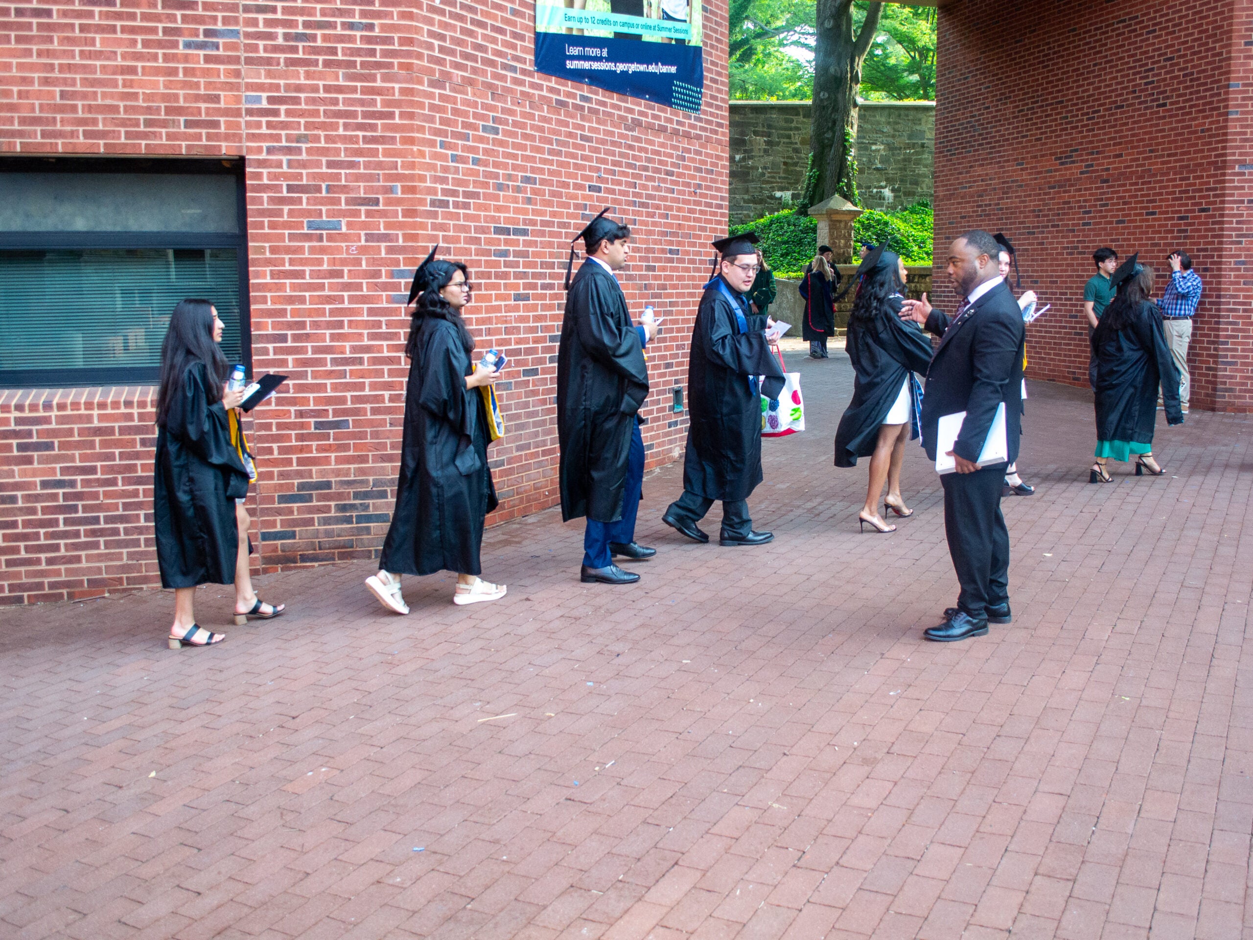 Graduates on Red Square at Commencement line-up