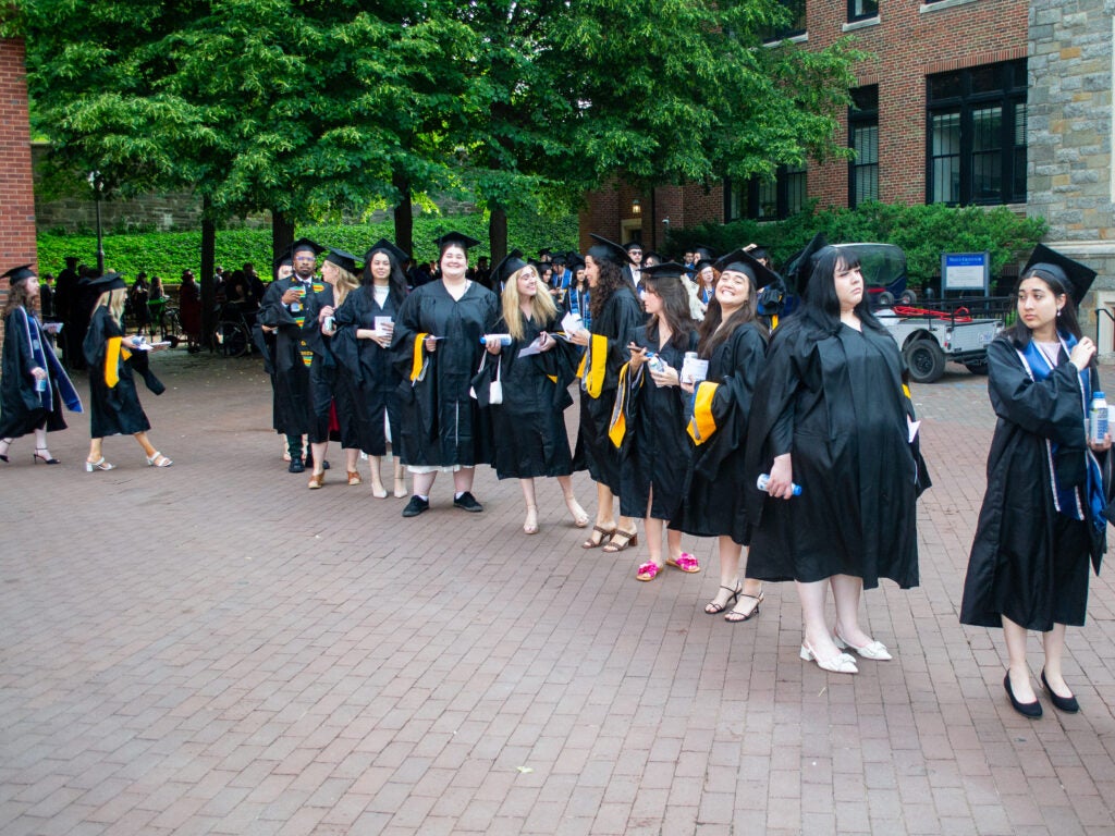 Integrative Neuroscience graduates at Commencement line-up