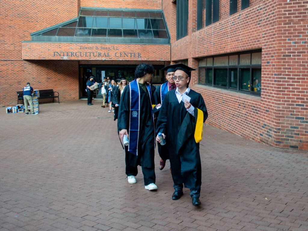 Graduates emerge onto Red Square at Commencement line-up