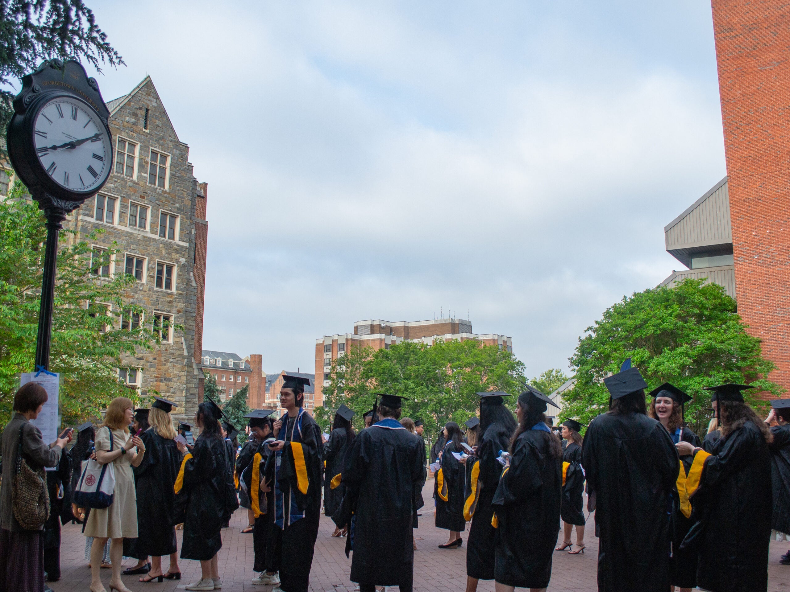 Graduates on Red Square at Commencement line-up