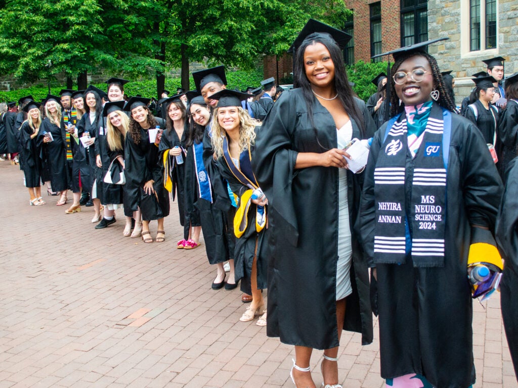 Integrative Neuroscience graduates at Commencement line-up