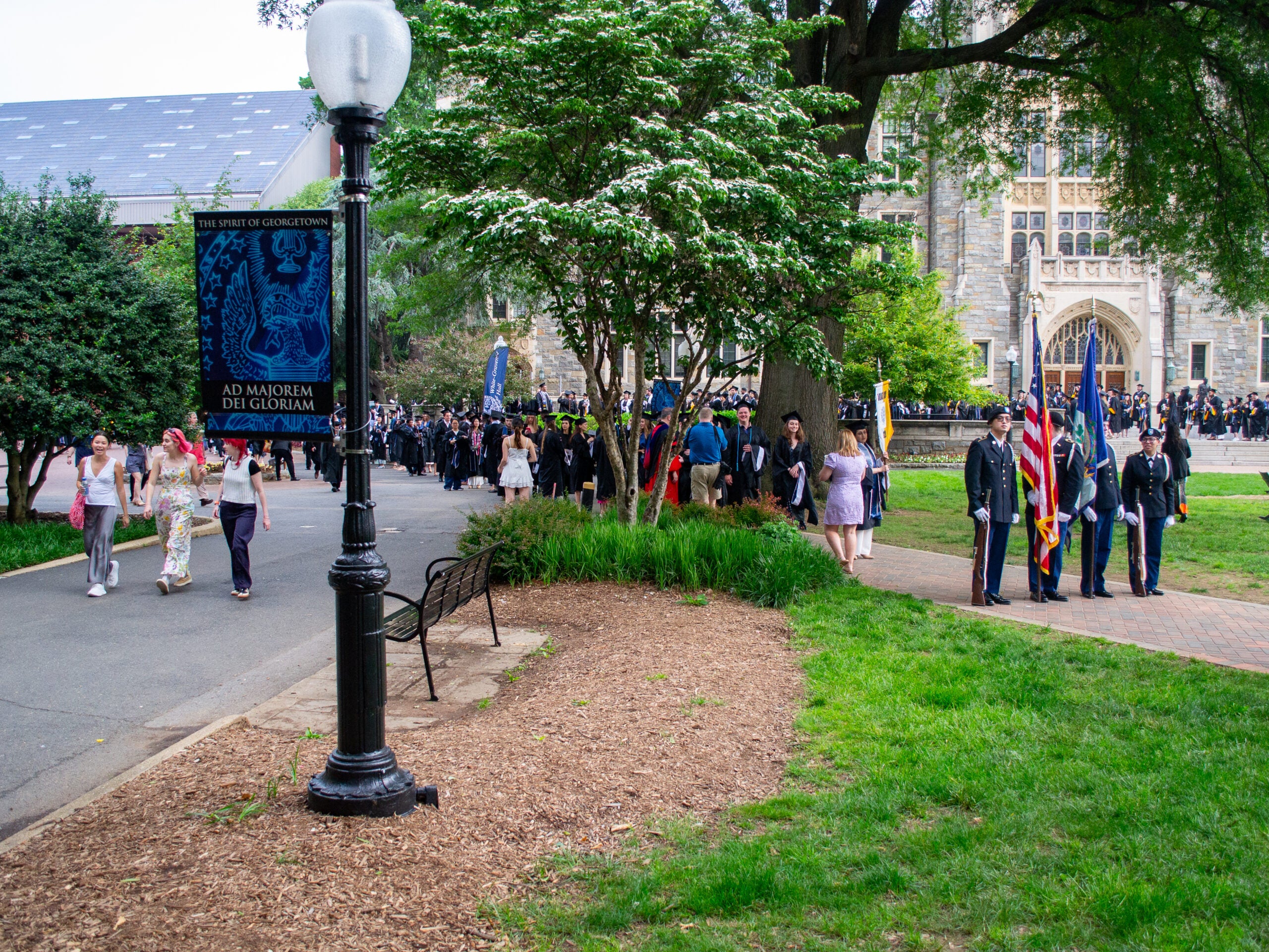 The front of the procession at Commencement line-up