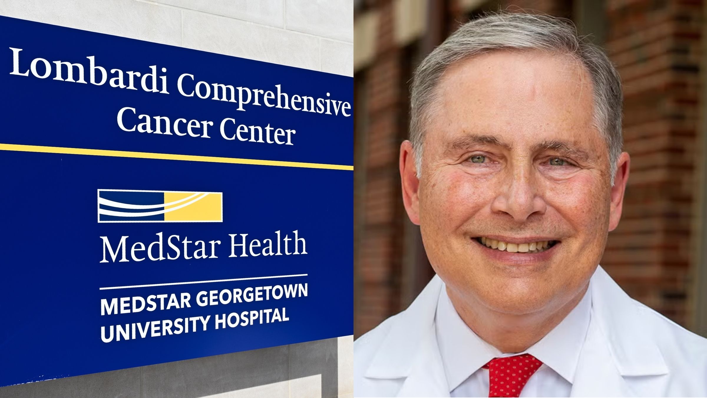 The Lombardi Comprehensive Cancer Center sign (which also reads: 