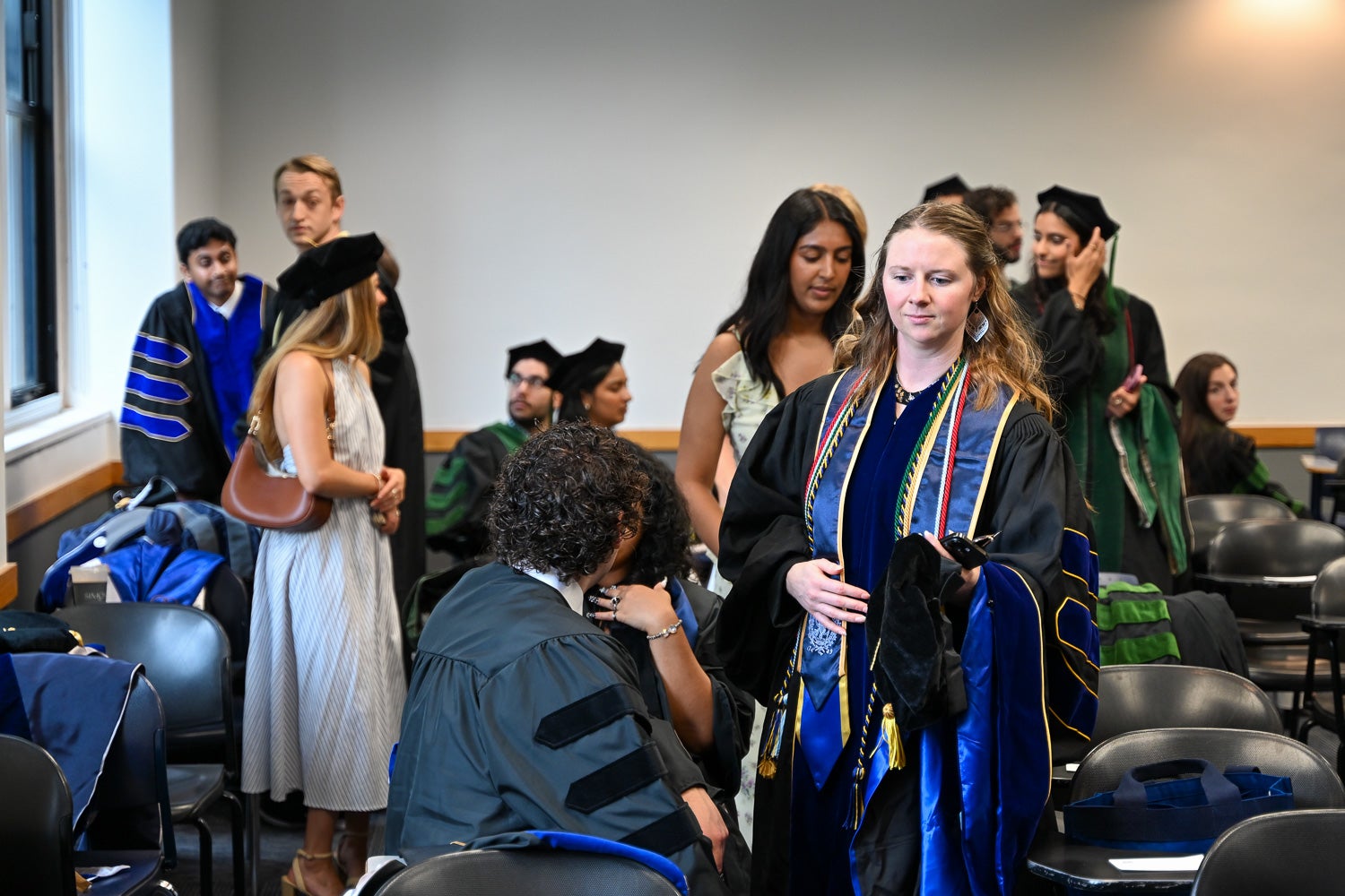 BGE Ph.D. graduates in the line-up room before the School of Medicine Commencement ceremony