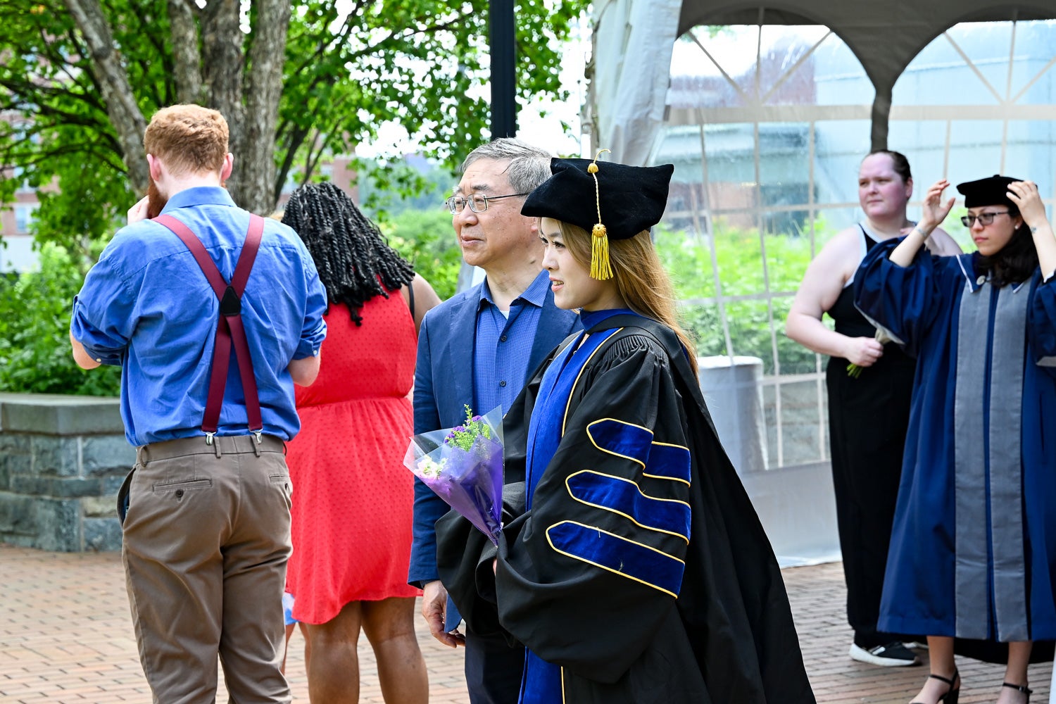 A graduate and professor at the BGE Ph.D. Reception
