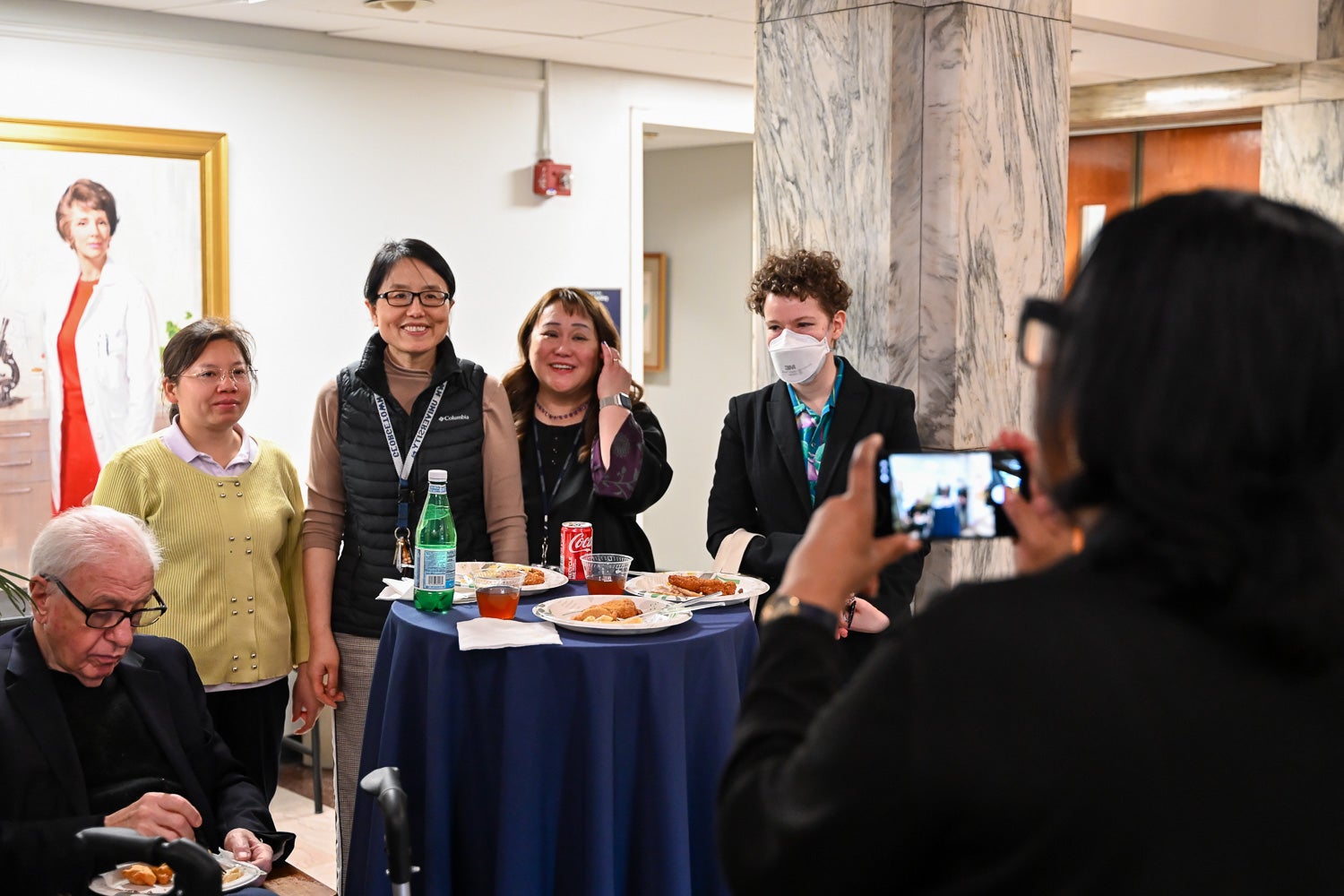 Attendees pose for a photo at the Department of Microbiology & Immunology Reception