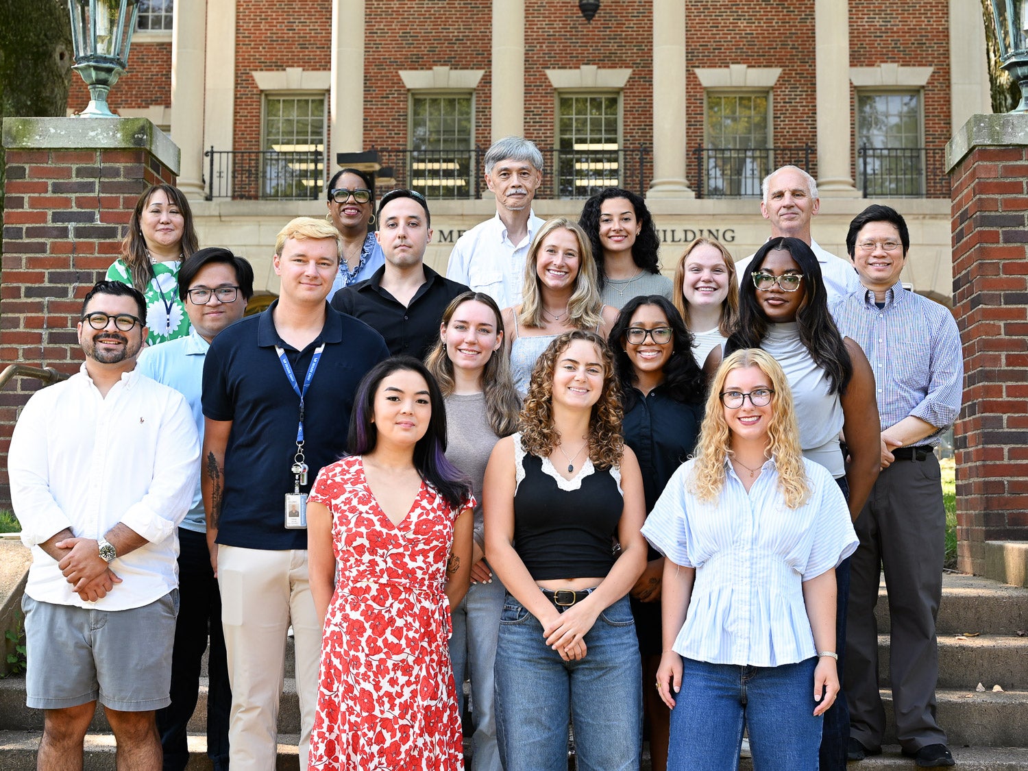 Members of the Biohaz program on the Med-Dent Steps at Fall 2026 orientation